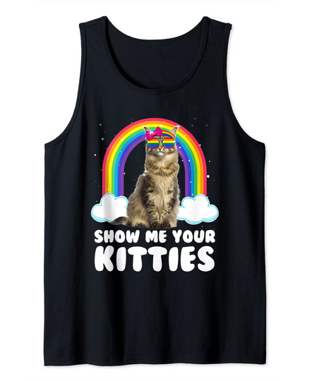 Show Me Your Kitties LGBT Gay Pride Cat Costume Parade Gift Tank Top