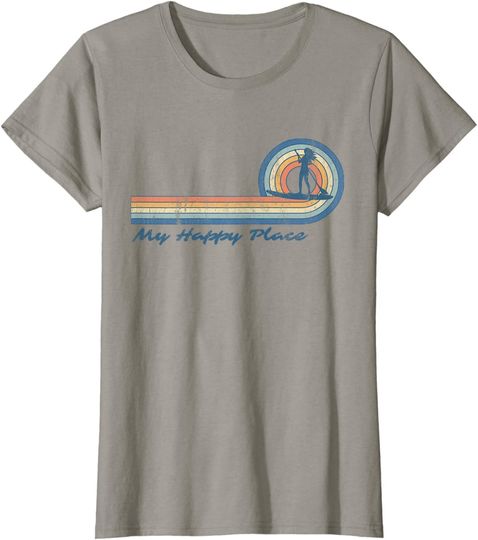 Paddleboard Sup Girl My Happy Place Stand Up Paddle Board T-Shirt