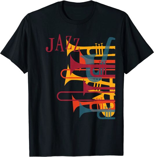Jazz Music PlayerTrumpet Retro Vintage 70s T-Shirt