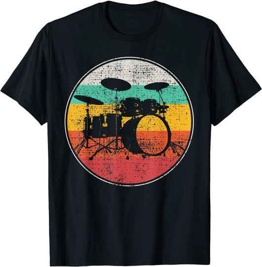 Drummer Band Drumset Retro T-Shirt