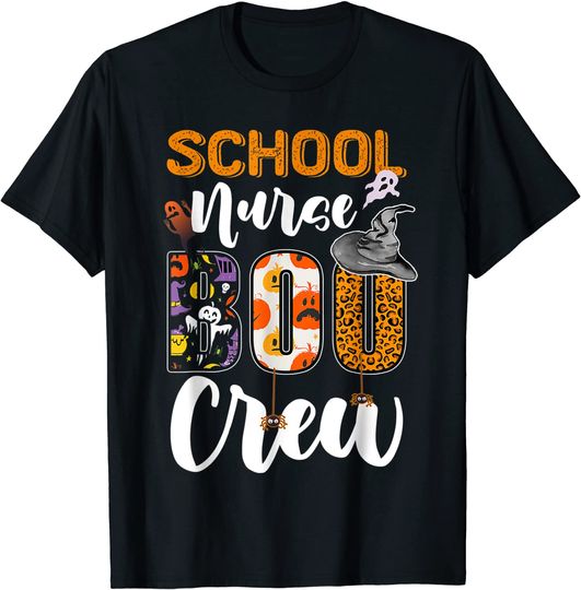 Nurse Halloween School Nurse Boo Crew T-Shirt