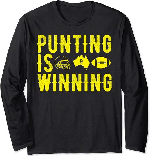 Funny Punting is Winning Meme Retro Vintage Design Long Sleeve T-Shirt