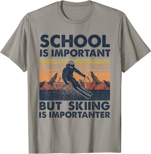 School Is Important But Skiing Is Importanter Vintage T-Shirt