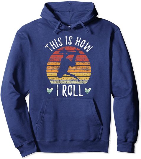 Skateboard Gift This Is How I Roll Vintage Retro Sunset Pullover Hoodie