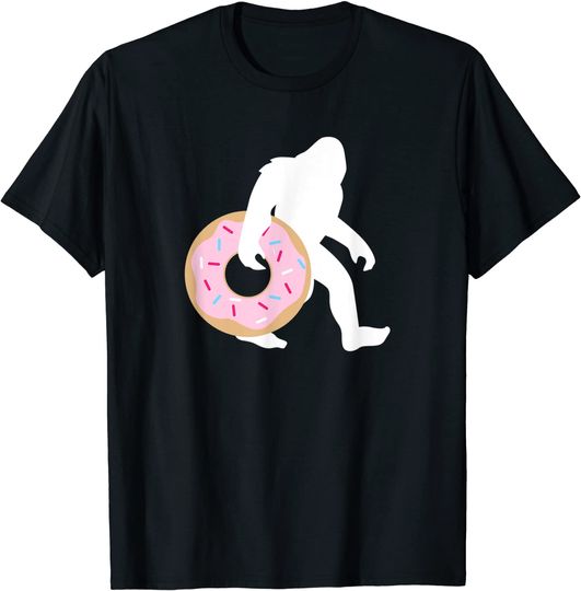 Halloween Donuts Bigfoot Carrying Donut T-Shirt