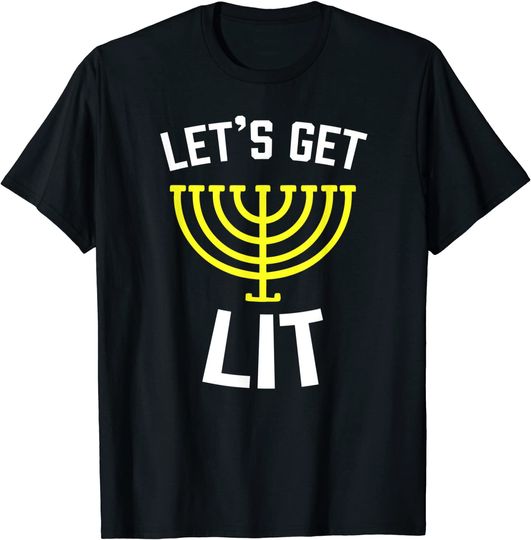 2021 Hanukkah Let's Get Lit Jewish T-Shirt