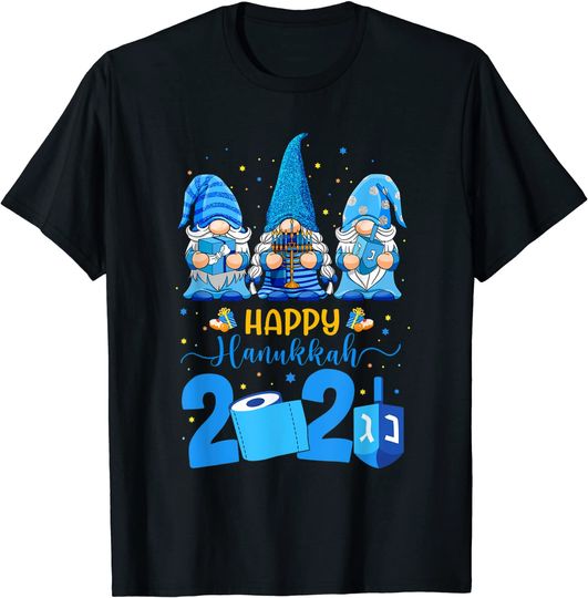 Happy 2021 Hanukkah Gnomes Menorah Jewish Holiday T-Shirt