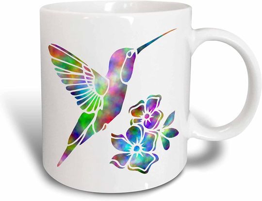 Hummingbird And Flowers Ceramic Mug