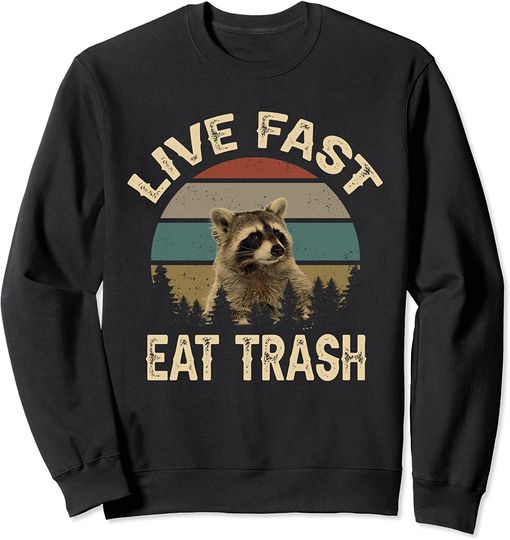 Live Fast Eat Trash Racoon Live Fast Eat Trash Sweatshirt