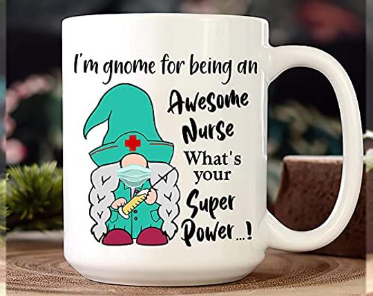 Personalized Awesome Nurse Gnome Coffee Mug