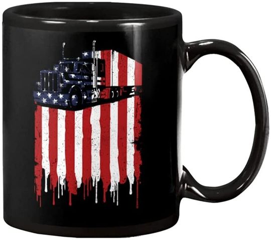 Truck Driver American Flag Mug