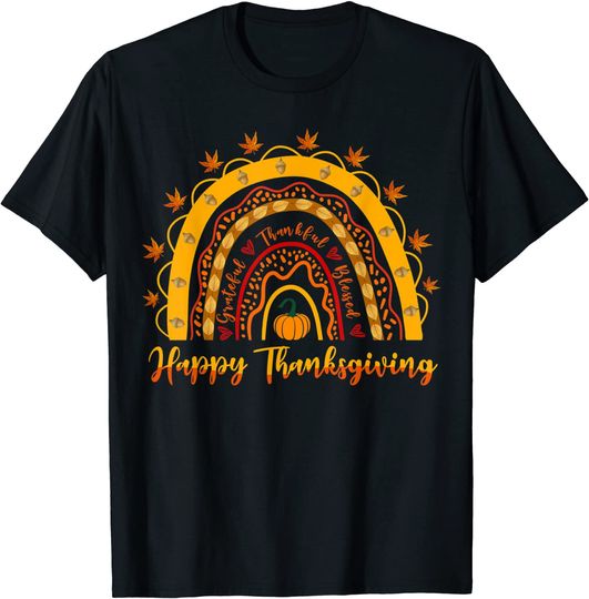 Happy Thanksgiving Matching Blessed Thankful Grateful T-Shirt