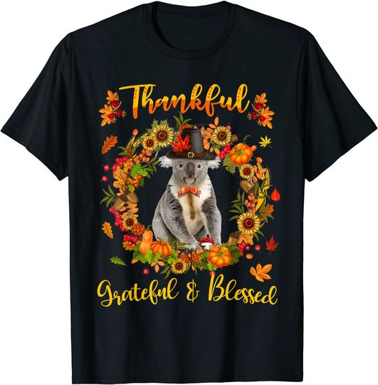 Thankful Grateful Blessed Koala T-Shirt