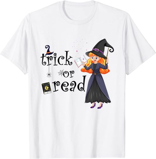 Librarian Trick or Read Library Witch Halloween Book T-Shirt