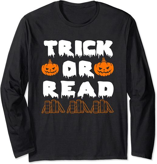 Librarian Trick or Read Library Halloween Book Lovers Long Sleeve