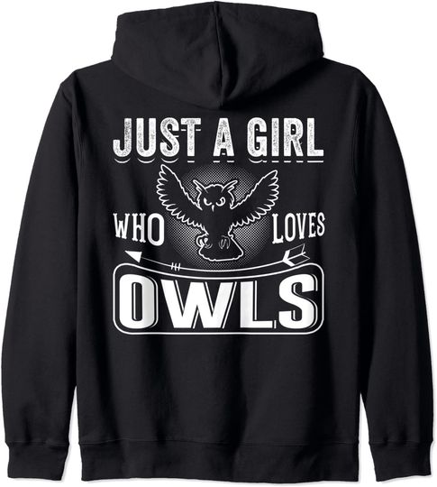 Just A Girl Who Loves Owls Funny Owl Gift Pullover Hoodie