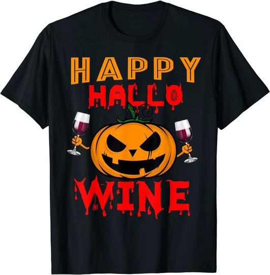 Happy Hallo Wine Pumpkin Zombie T-Shirt