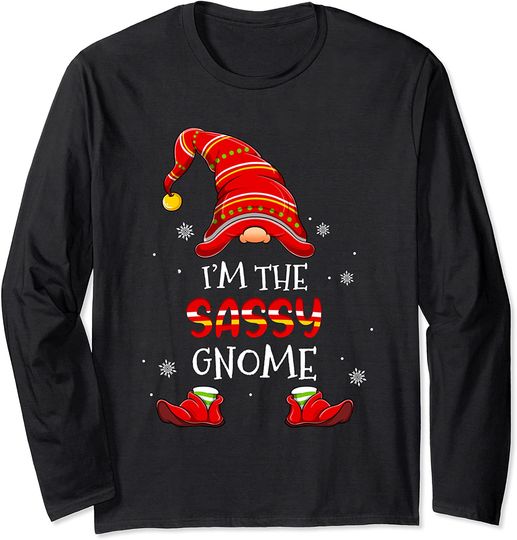 Sassy Gnome Christmas Pajama Matching Family Long Sleeve