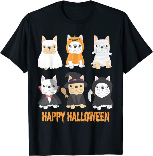 Happy Halloween Pug Dogs Cute French Bulldog Lover Gifts T-Shirt