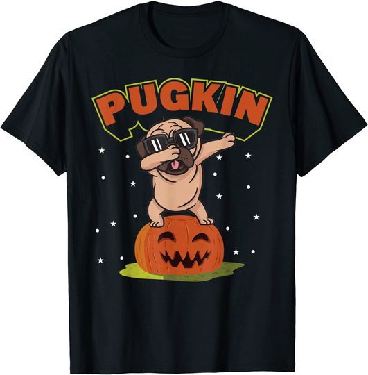 Pugkin Pug Dog Pumpkin Halloween T-Shirt