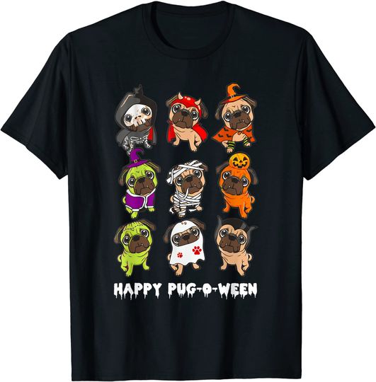 Happy Pug-o-ween Pug Halloween T-Shirt