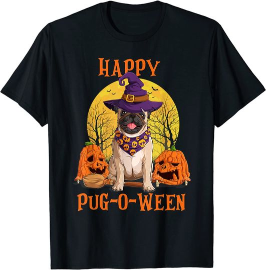 Halloween Costumes For Pugs Lovers - Pumpkin Witch Pug T-Shirt
