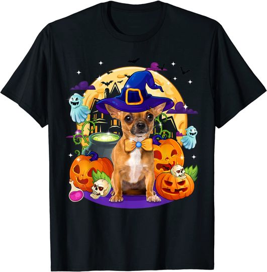 Happy Halloween Dog Chihuahua Pumpkin T-Shirt