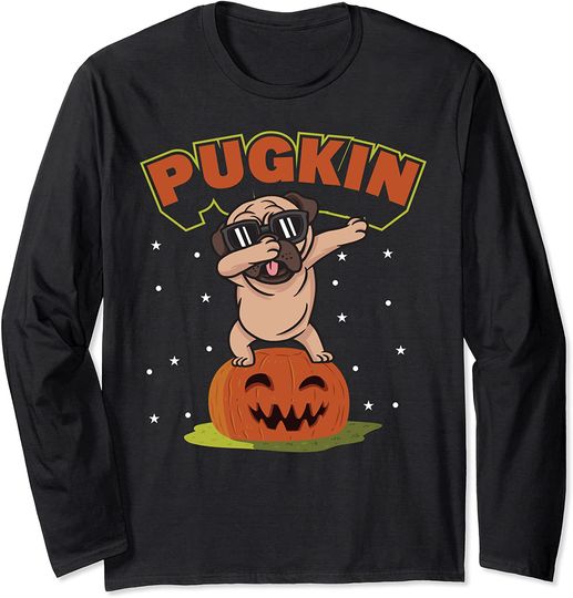 Pugkin Pug Dog Pumpkin Halloween Long Sleeve