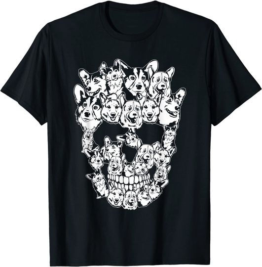 Halloween Costume Skull Corgi Dog Lover Gift T-Shirt