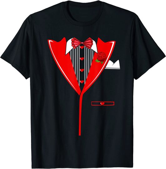 Cool Tuxedo Red Bow Tie Costume T-Shirt
