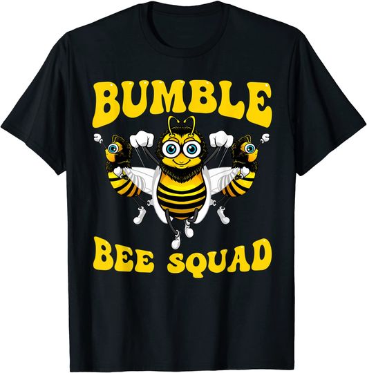 Funny Bumble Bee Design For Kids Men Women Bee Squad Buddies T-Shirt