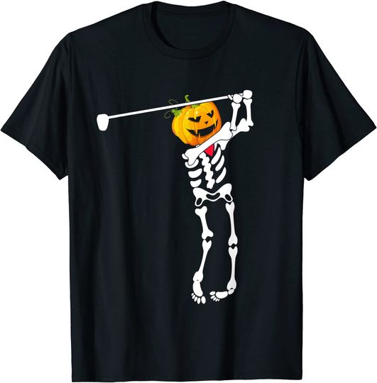 Golf Skeleton Pumpkin Halloween Shirt