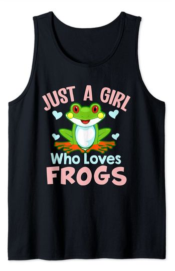 Just A Girl Who Loves Frogs Cute Green Frog Tank Top