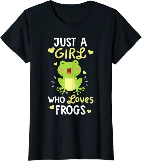 Just A Girl Who Loves Frogs Tshirt Cute Frog Lover Gifts T-Shirt