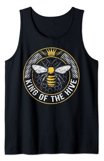 Bee Shirt Birthday Men Boys King of Hive Tank Top