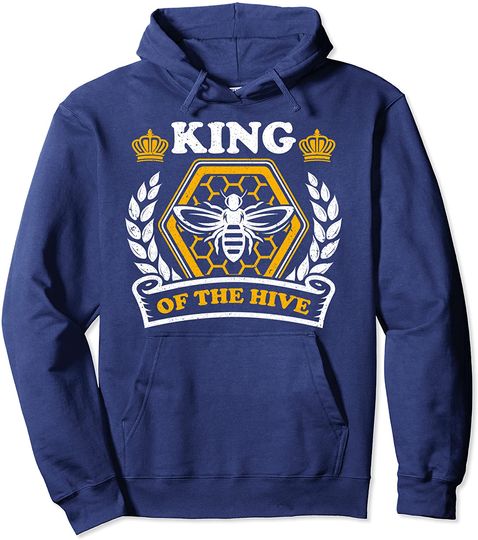King Of The Hive Retro Bee Lover Beekeeper Pullover Hoodie