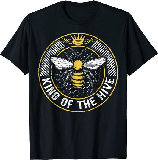 Bee Shirt Birthday Men Boys King of Hive T-Shirt