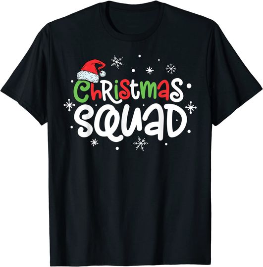 Christmas Squad Family Matching Pajamas Xmas Boys Kids Santa T-Shirt