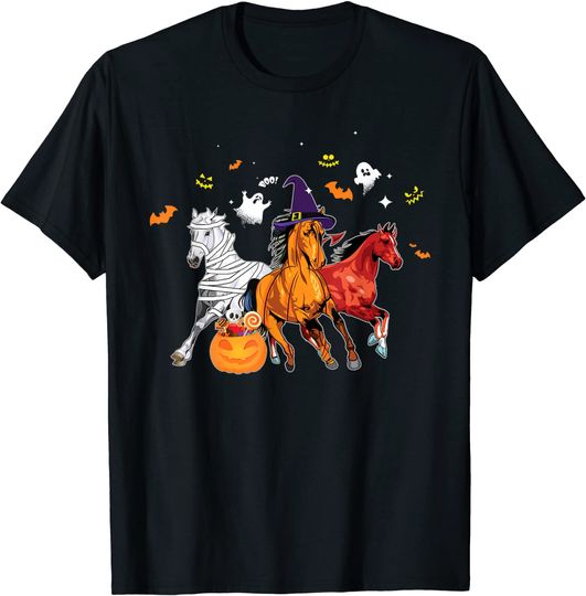 Horse Mummy Witch Halloween Horror Gift For Horse Lover T-Shirt