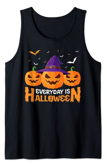 Scary Pumpkin Witch Everyday Is Halloween Tank Top