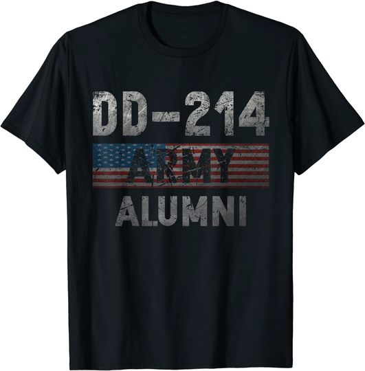 DD-214 US Army Alumni Vintage American Flag Military Gift T-Shirt