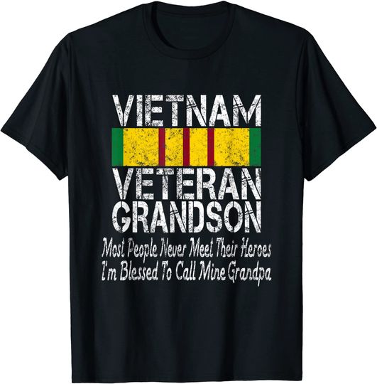 US Military Family Vietnam Veteran Grandson Gift T-Shirt