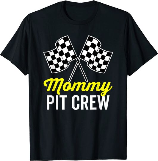 Mommy Pit Crew For Racing Party Costume Team Mom Dark T-Shirt
