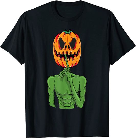 Pumpkin Alien Head Halloween Ufo Ancient Extraterrestrial T-Shirt