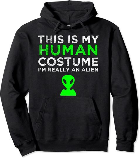 This Is My Human Costume I'm Really An Alien Pullover Hoodie