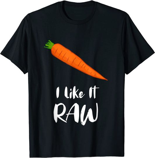 Vegan I Like It Raw Carrot Funny Vegetable Vegetarian Gift T-Shirt