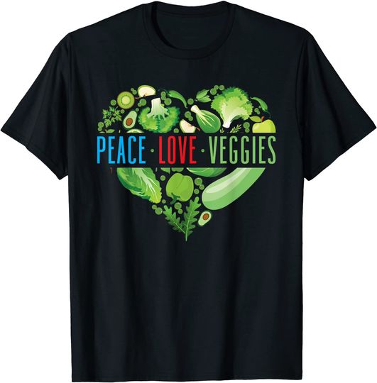 Peace Love Veggies Health Food T-Shirt