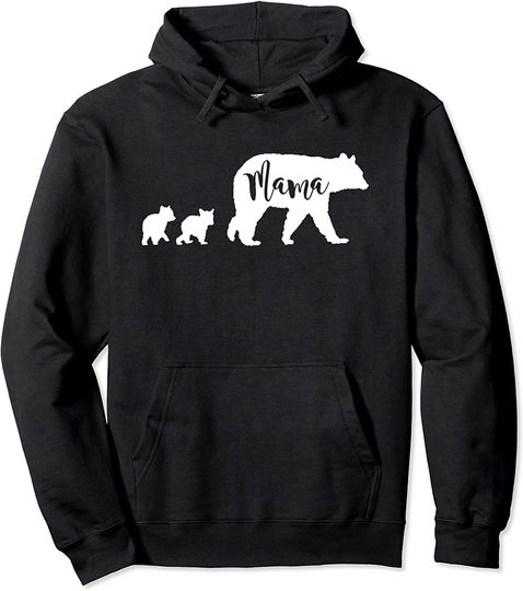 Mama Bear With 2 Two Cubs Mom Mommy Mother Gift Pullover Hoodie