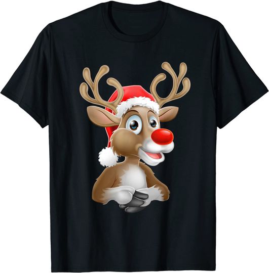 Santa Claus Christmas Rudolph Reindeer Red Nosed Render T-Shirt