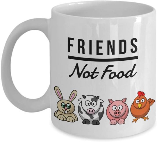 Vegan Mug Friends Not Food Gag Mug